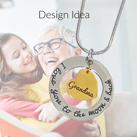 I Love You to the Moon and Back Pendant for Grandma (Chain is not included) - Picture 2 of 2